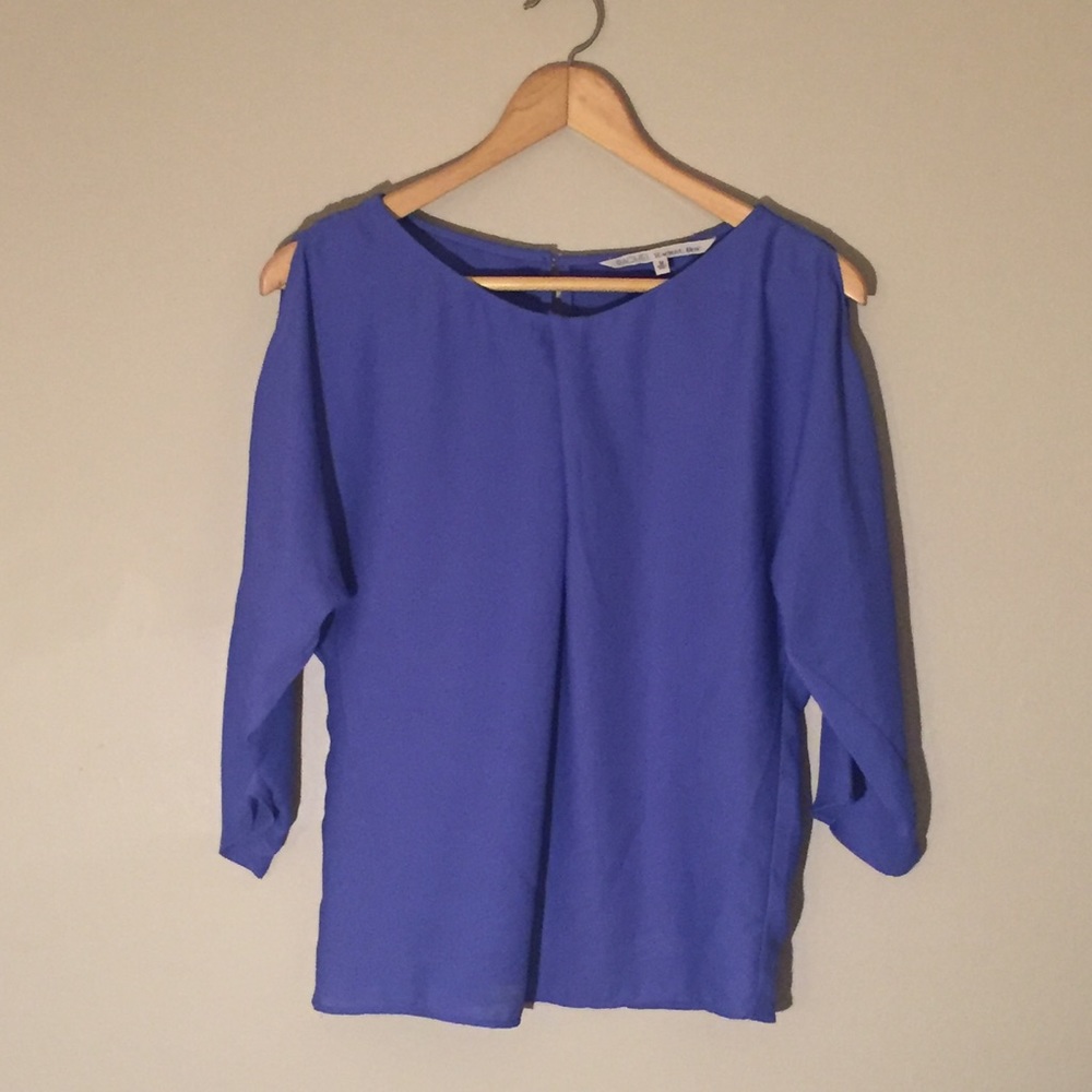 Rachel Roy Purple Split Sleeve Blouse Medium